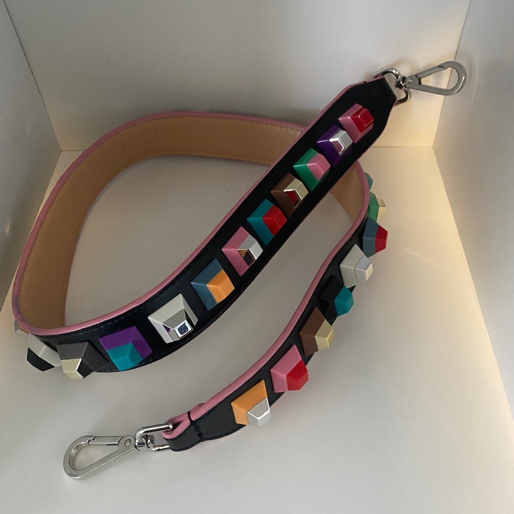 Colorful Handbag Shoulder Strap - silver hardware